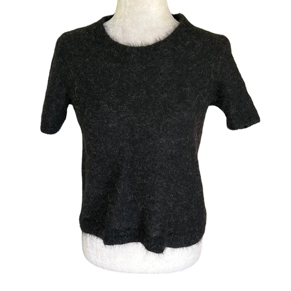 Everlane Cropped “The Alpaca Sweater Tee” in Heathered Black - M - Picture 4 of 13